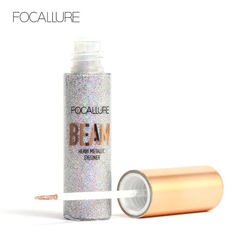 FOCALLURE 5 Colors Glitter Eyeliner Eyeshadow Easy to Wear Waterproof Liquid Metallic Makeup Glitter Eye Liner FA46