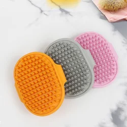 Soothing Dog Bath Brush for Short Hair Shedding and Grooming - Massages and Reduces Shedding