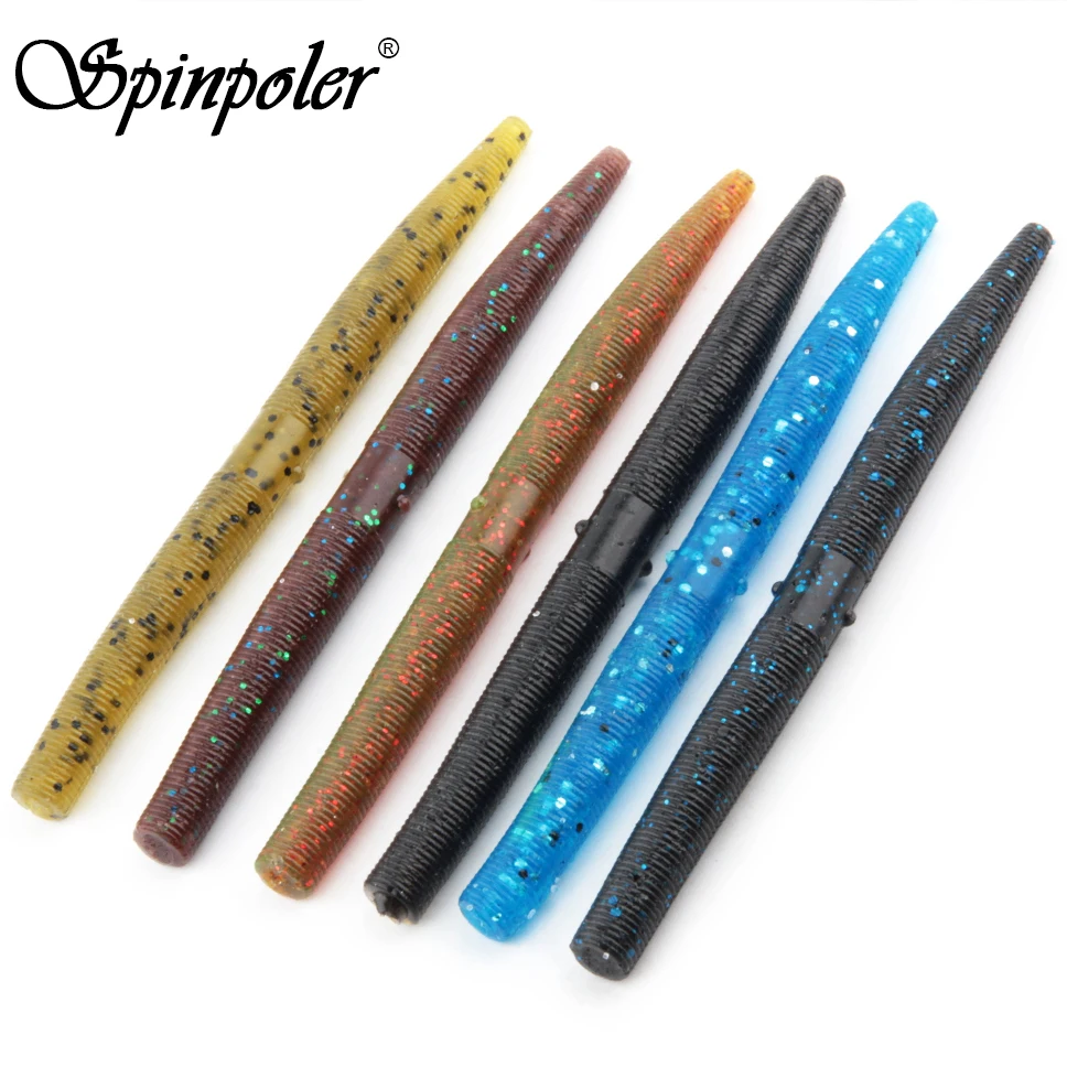 Spinpoler Senko Worm Bass Fishing Lure Soft Plastic Rubber Stick Bait With Salt For Wacky Rig Bass Lure Rig Saltwater Freshwater