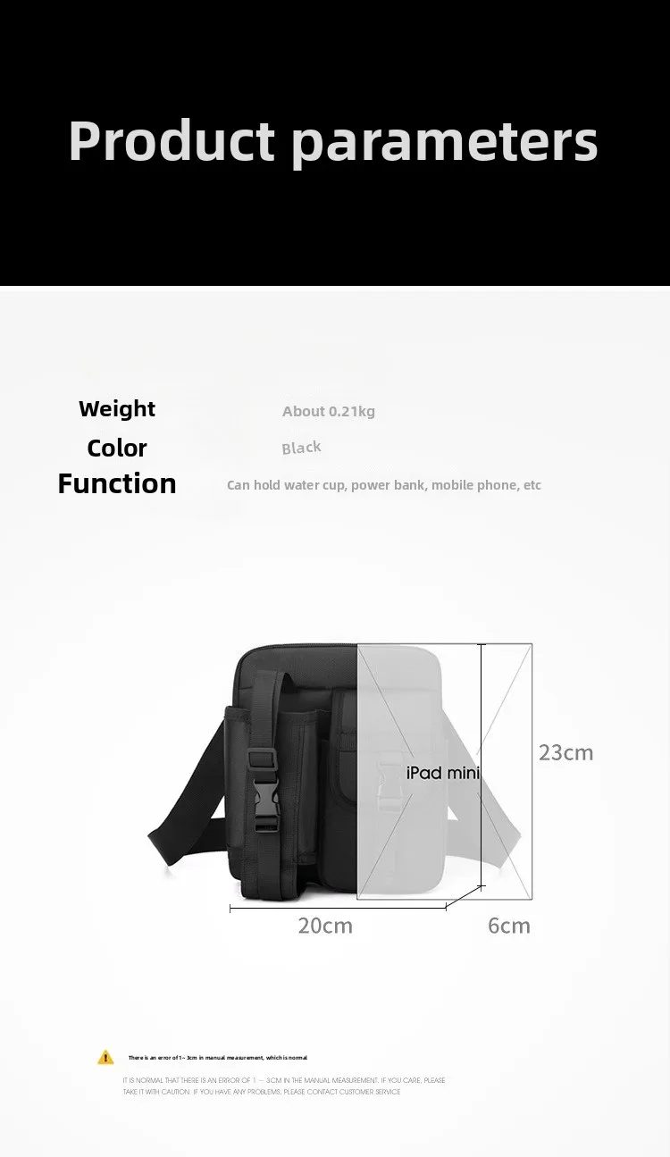 New Men's Single-shoulder Bag, Outdoor Water Cup Crossbody Bag, Fashionable Water-resistant Oxford Cloth Single-shoulder Bag