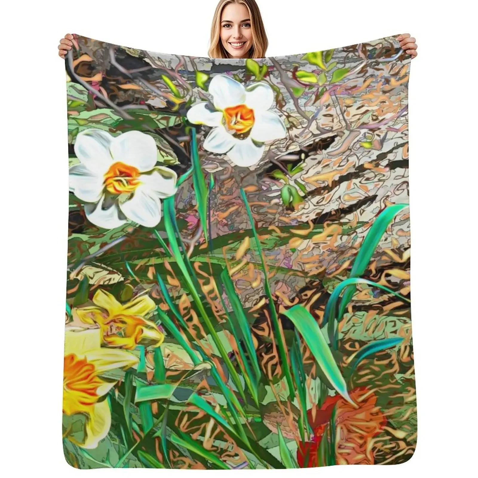 

First Walk in Spring Throw Blanket manga Kid'S blankets and throws Retros Blanket