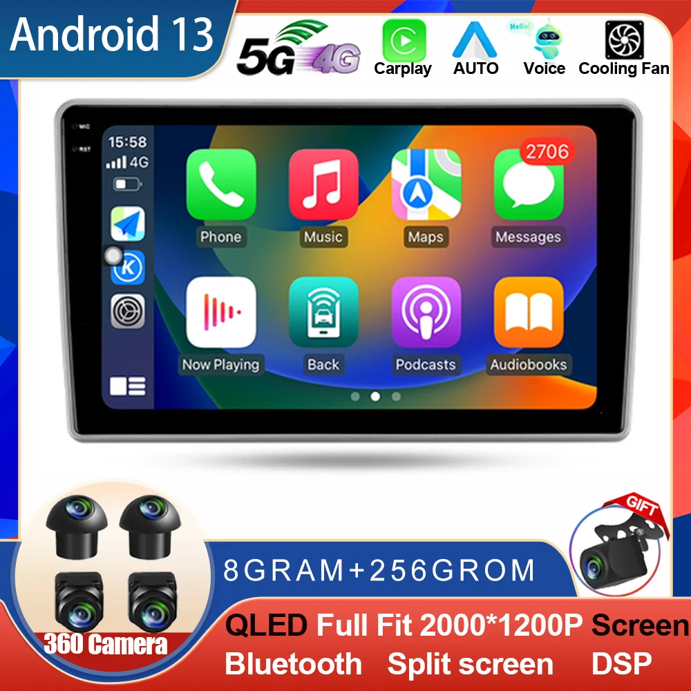 Android14 For GAZ Gazelle Busines 2010 - 2021 Player Car Radio Carplay Navigation GPS Android Auto Video DSP 4G Wifi No 2din DVD