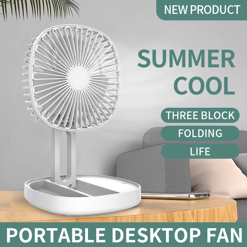 Portable Folding Mute USB Small Fan 3-speed Wind Desktop Outdoor Summer Mosquito Repellent Fan 2023 New