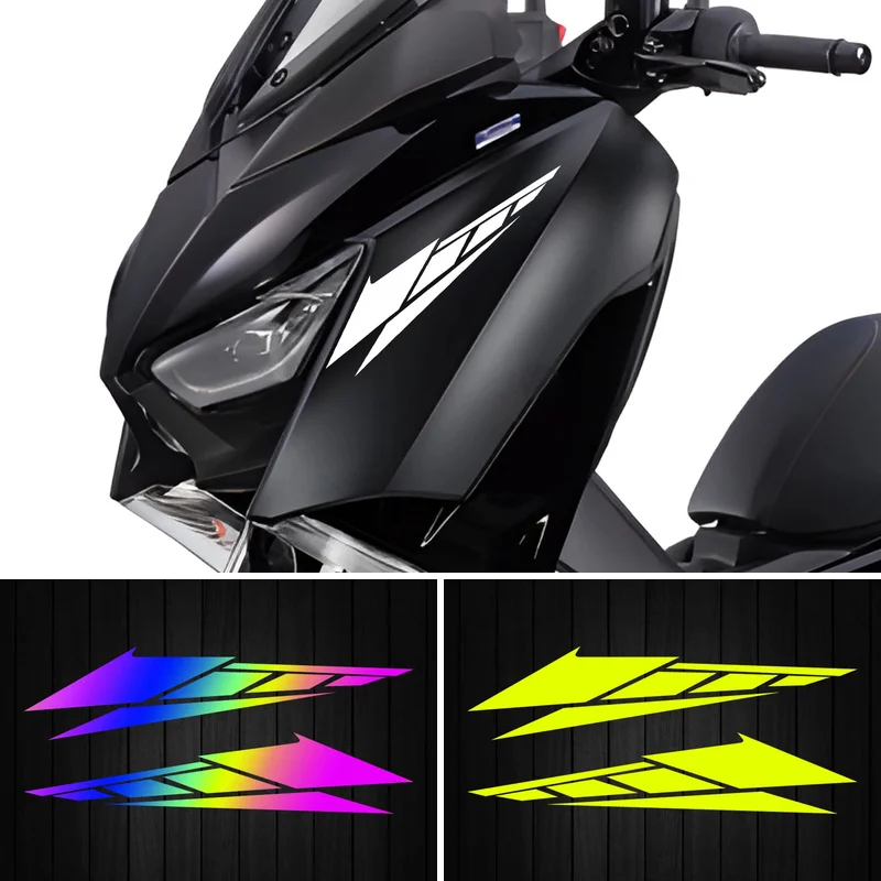 PVC Reflective Motorcycle Stripe Decal 1Pair Waterproof Safety Warning Stickers for Side Body Fender Tail Case Decoration