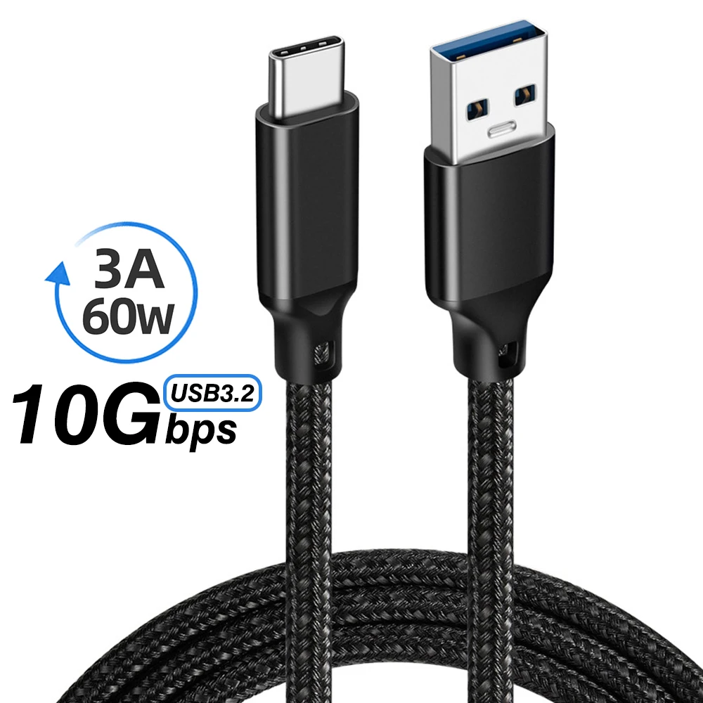 UGOURD USB3.2 Gen2 10Gbps Type A To C Data Transfer Cable For USB HUB SSD Box Mobile Hard Drive Phone PD 60W 20V3A Fast Charging