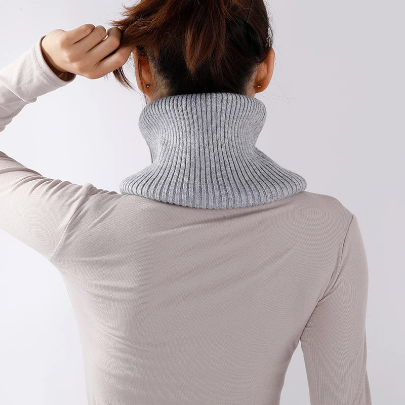 Women\'s Wool Knitted Neckerchief Winter Cashmere Soft Warm Ring Scarf Neck Warmer Multifunctional Headband Turtleneck FakeCollar