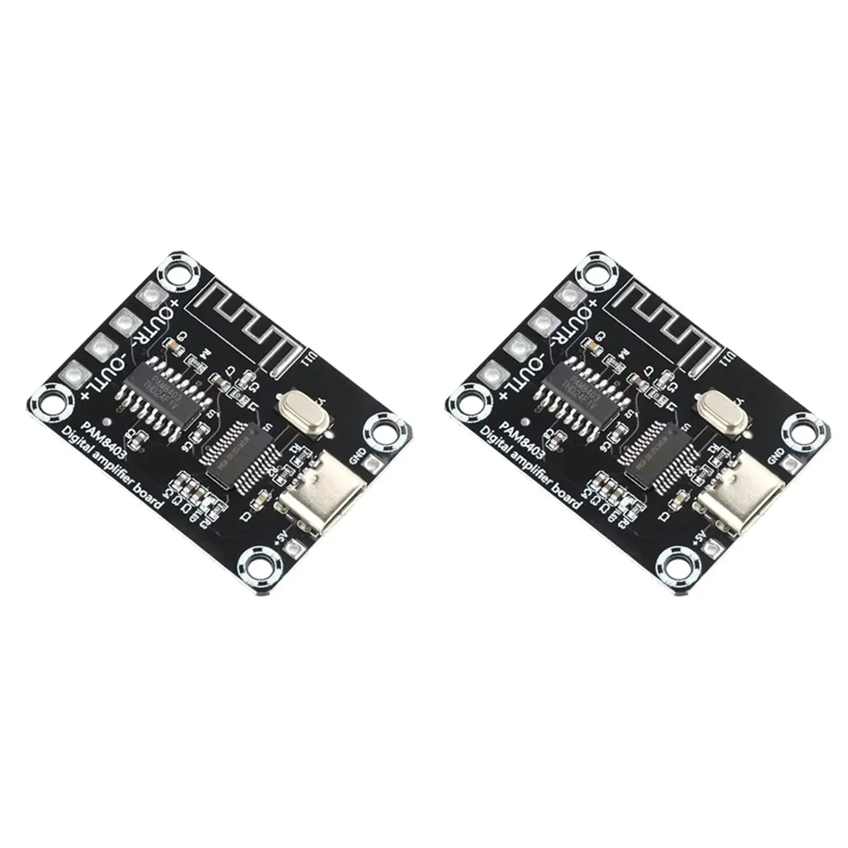 (ABDH) 2 Pcs XH-A155 Mini PAM8403 Amplifier Board 5W+5W Class D BT Digital Power Amplifier 2 Channel Power AMP Module for 4-8Q