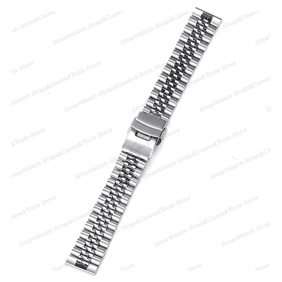 Solid Stainless Steel for Jubilee Strap for Seiko SKX007 SKX009 Metal Silver Bracelet 18 19 20 21 22 23 24mm Universal Watchband