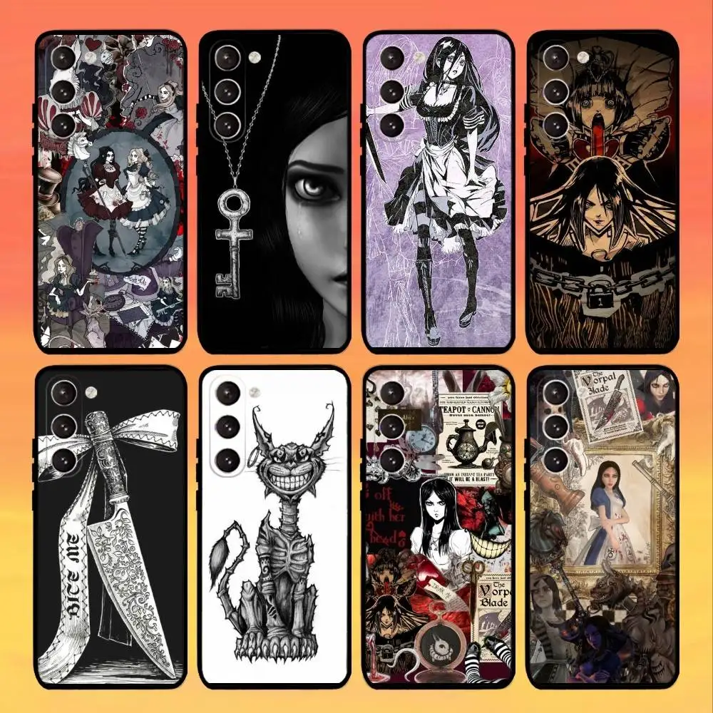 

A-Alice Madness Returns Phone Case For Samsung Galaxy A73,A72,A71,A70,A53,A52,A51,Others Soft Black Cover