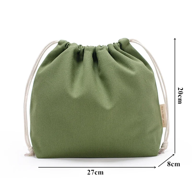 Grand sac de proximité en toile 27x8x20cm, sac à ficelle, sac de voyage portable, rangement de cosmétiques pour femmes, sac de gril en coton pour