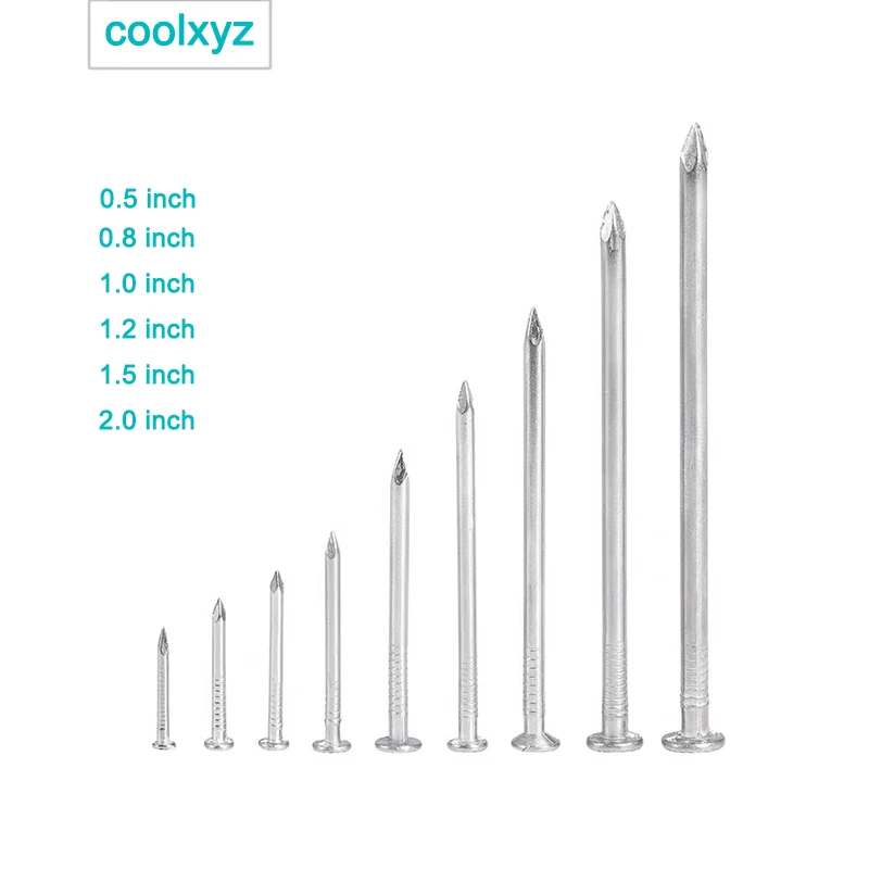 304 stainless steel nails, woodworking round nails, elongated small nails, 50 pieces