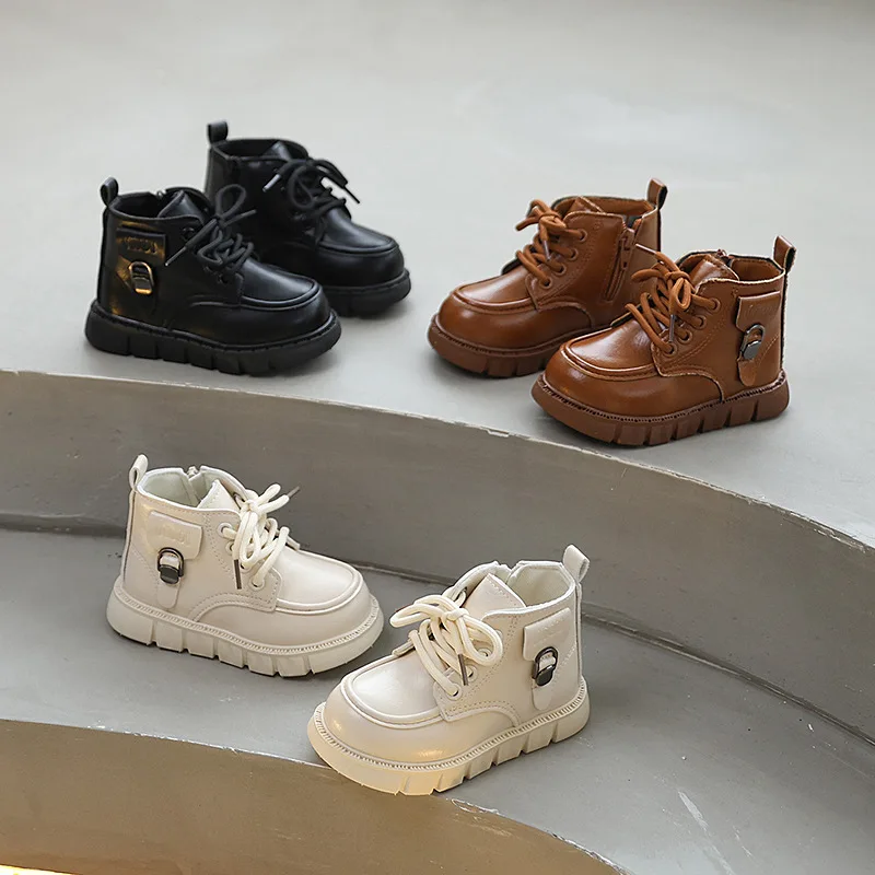 Kids Spring Autumn Durable Work Boots Boys Girls Soft-Soled Non-Slip Short Boots Breathable Baby Sports Outdoor Boots Children