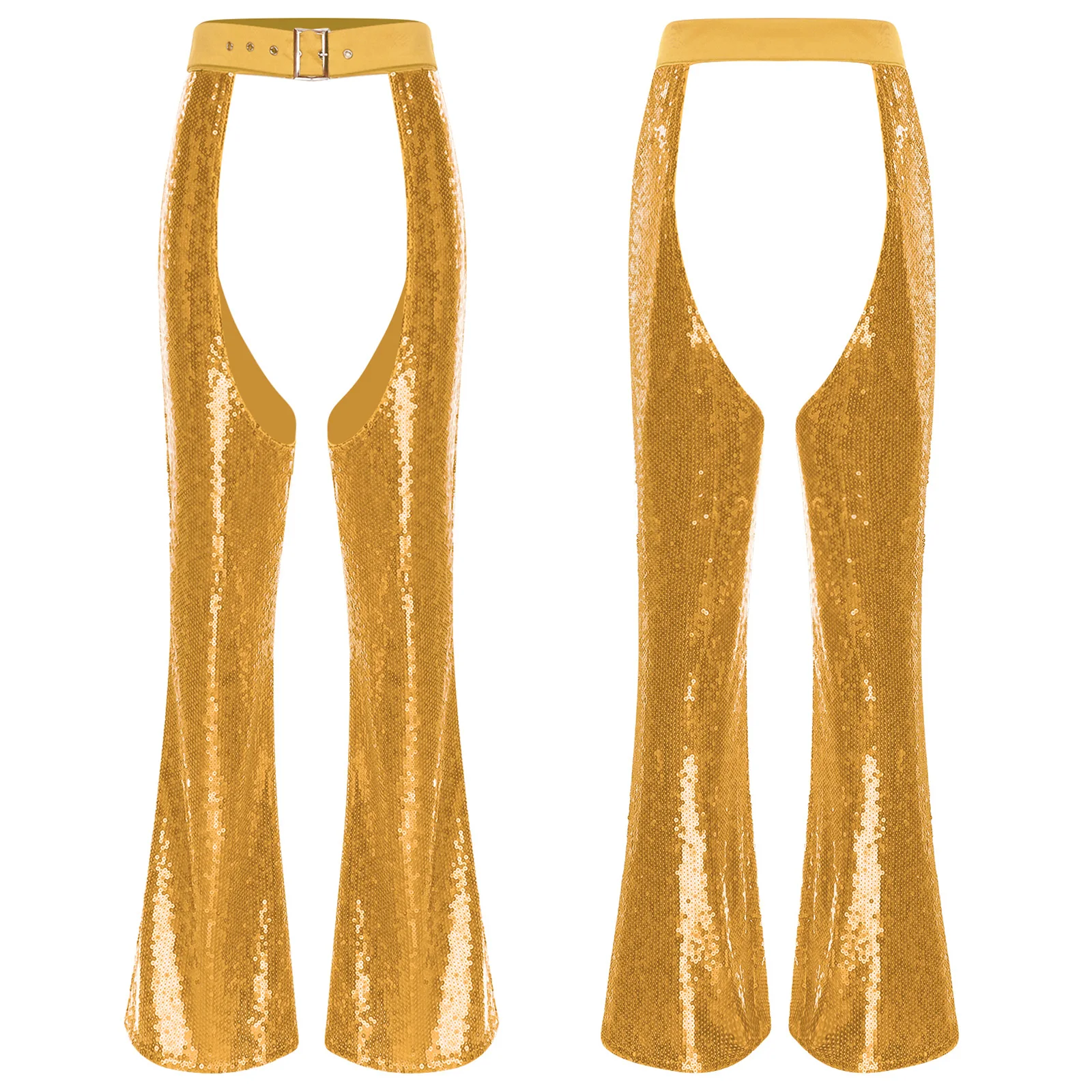 

Women Stylish No Crotch Cowgirl Chaps Pants Fully Lined Bottom Cover Pants for Masquerade Carnival Club Party Dance Costumes