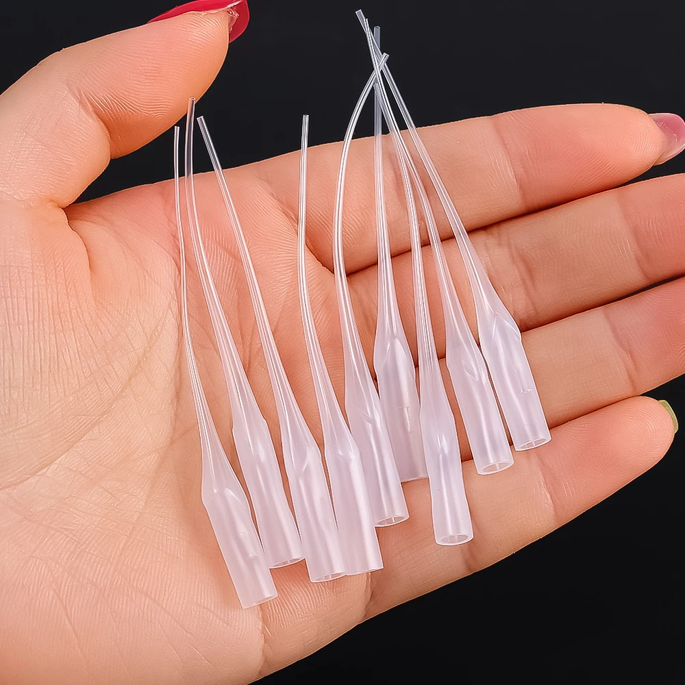 100PCS/pack Transparent Glue Dropper Micro-Tips Plastic Glue Bottle Tips Glue Extender Precision Applicator Dropping Tube Nozzle