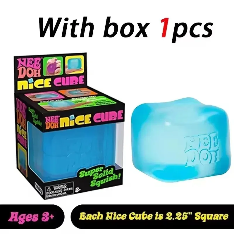 Auf Lager: Squishy NeeDoh Schylling Nice Cube Sensorisches Quetschspielzeug mit Super Solid Squish für Stressabbau, Angstlinderung und sensorische Geschenke