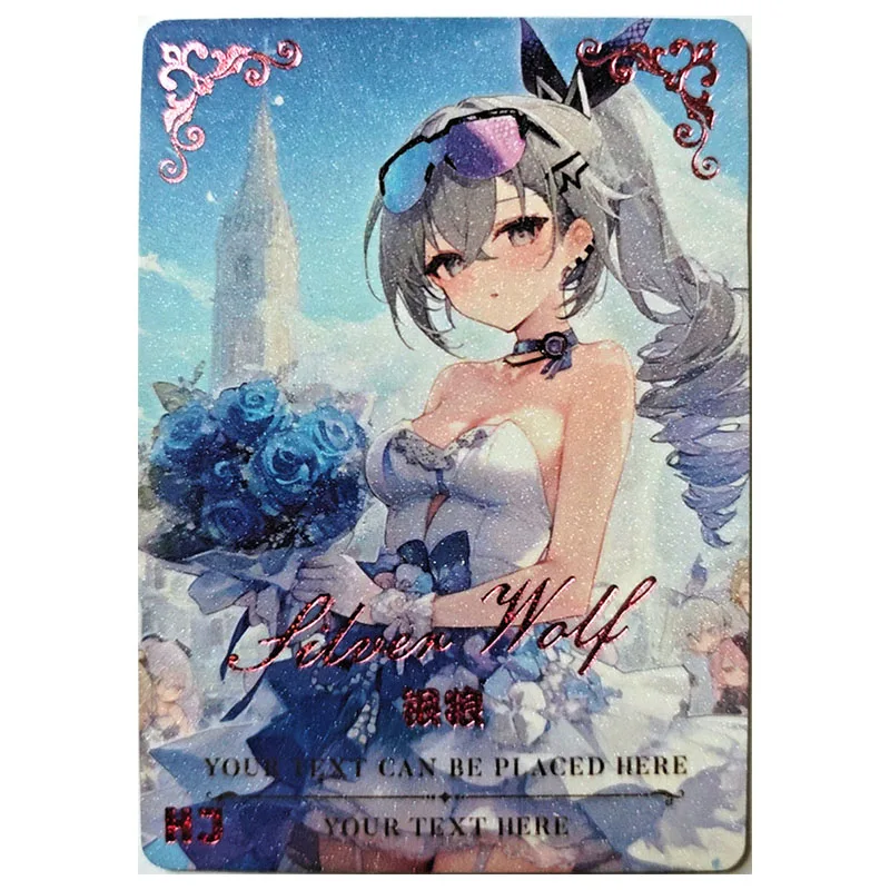 Anime Goddess Story Rare HJ Collectible Card Keqing Silver Wolf Hu Tao Raiden Shogun Kafka Nahida Toys for boys Birthday Present