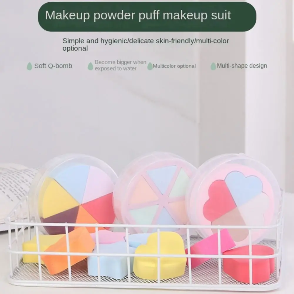 Dry Wet Dual-use Makeup Sponge Puff Set Super Soft Candy Color Foundation Powder Puff Skin-friendly Washable Cosmetic Puff