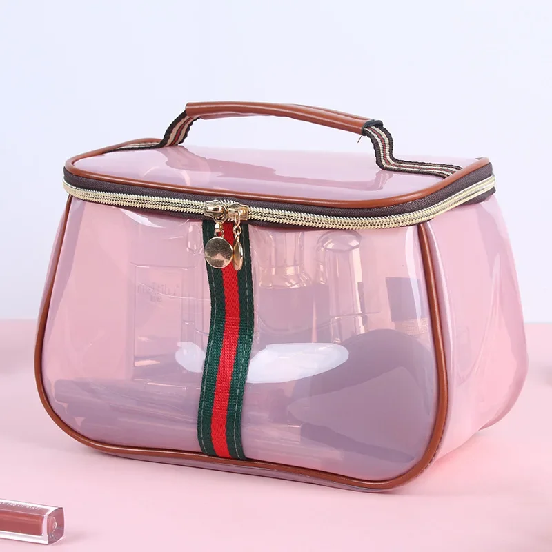 Transparente Große Wasserdichte PVC-Kosmetiktasche Tragbare Toilettentasche Luxuriöse Handliche Kosmetiktasche – Detail 6