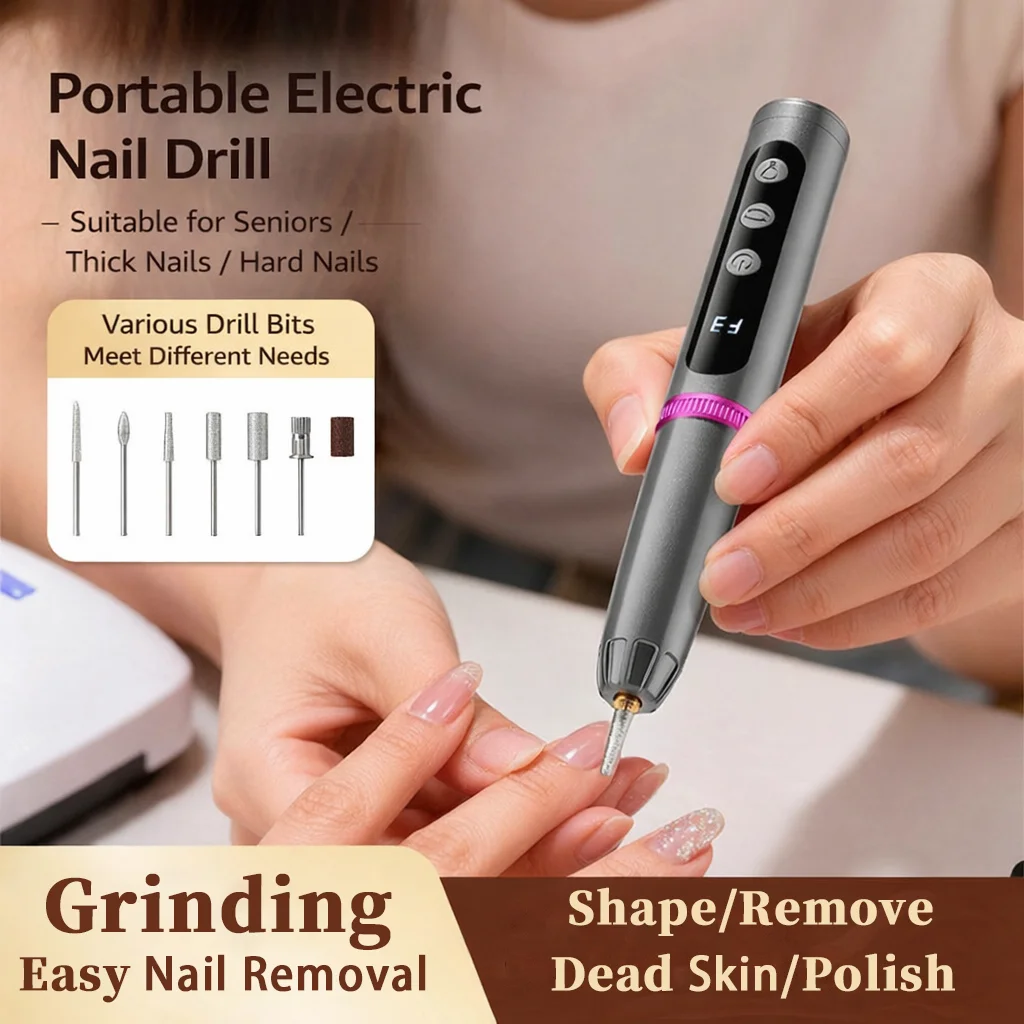 2-in-1 Electric Nail Polisher Professional Nails Grinding Polishing Dead Skin Removal Multiple grinding heads Manicure Machine
