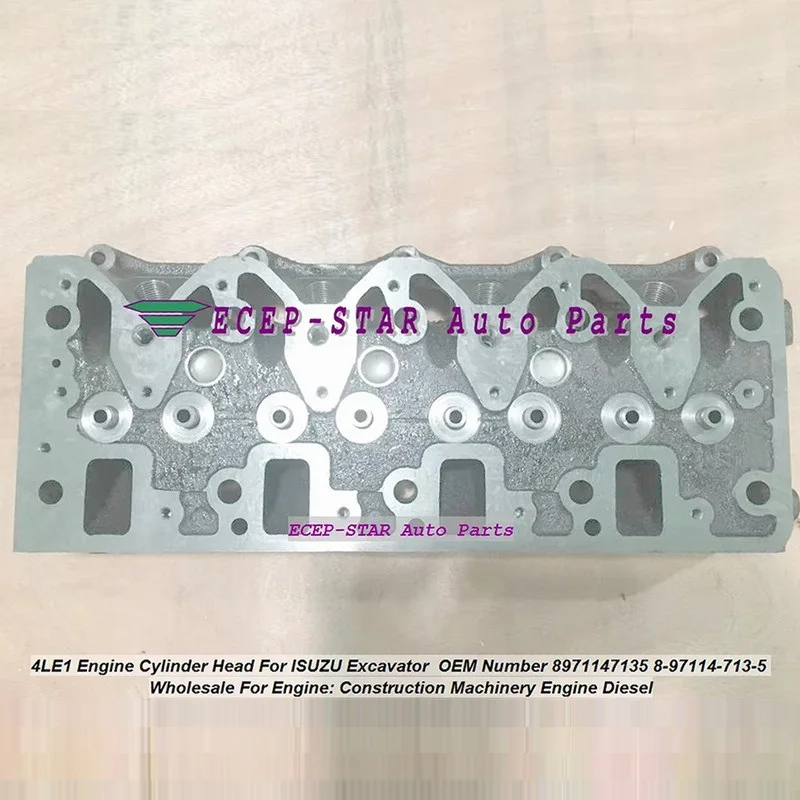 Motor 4LE1 8 97114 713 5 culata para excavadora ISUZU, maquinaria de construcción diésel, motor OEM NO 8971147135 8-97114-713-5