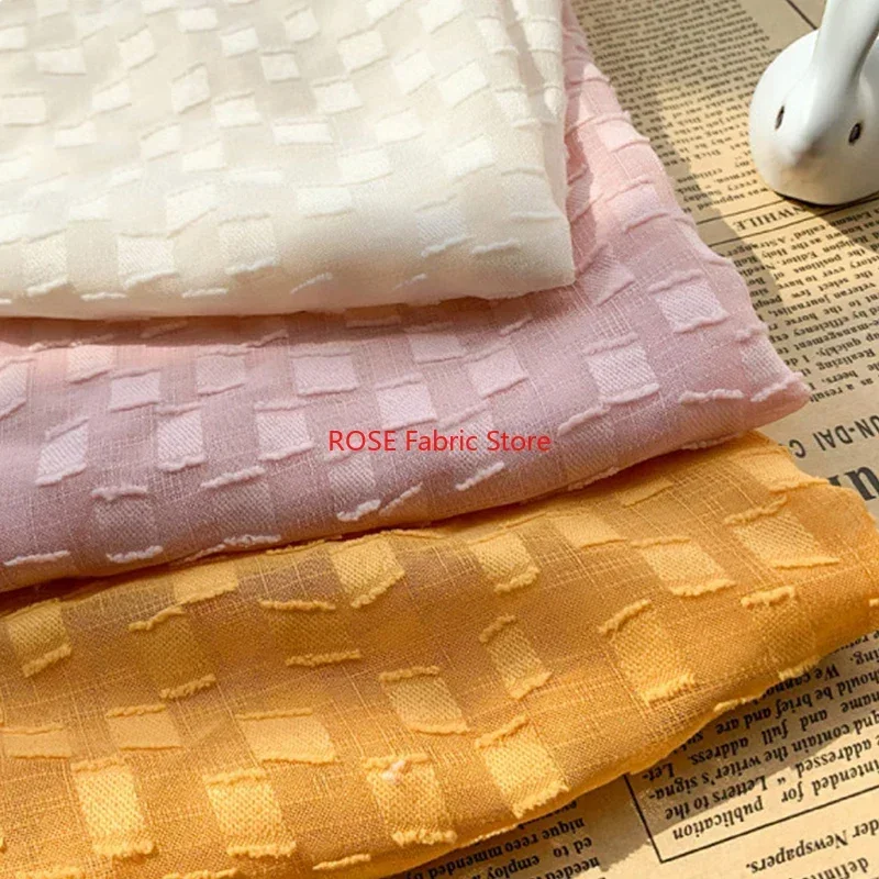 

Имитация конопляной ткани с жаккардовым узором в виде ромбов, шифон для свадебных платьев, одежды, весенних платьев, вечерних платьев, танцевальных костюмов.