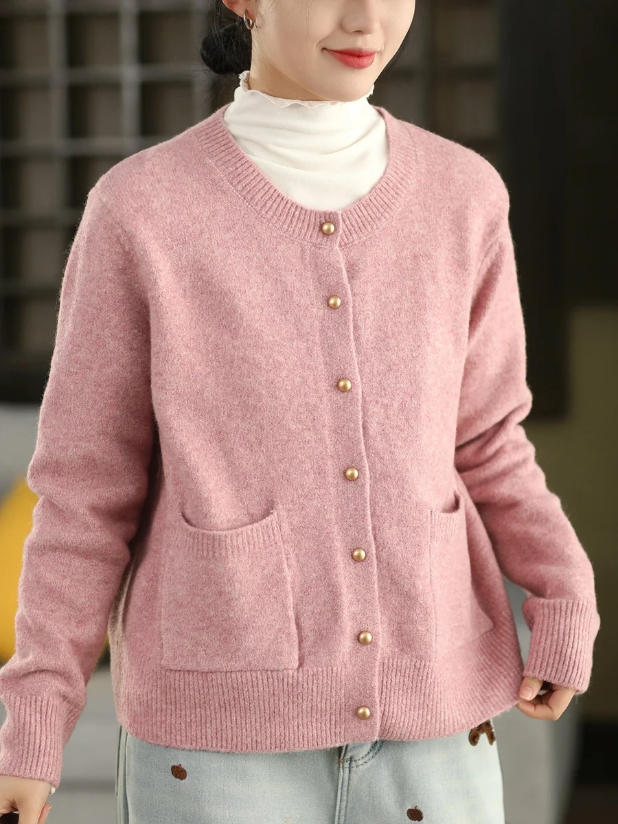 

Thiened Soft Floral Tead Sweater Coat Women's Single Button Warm Knitted Long Sve Open Cardigan Faionable Winter Out...