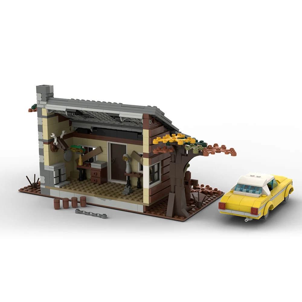 MOC Horror Movie Evils-Deads Knowby Cabin Model Building Blocks Classic Chalet House Architectural Diy Bricks Toy Halloween Gift