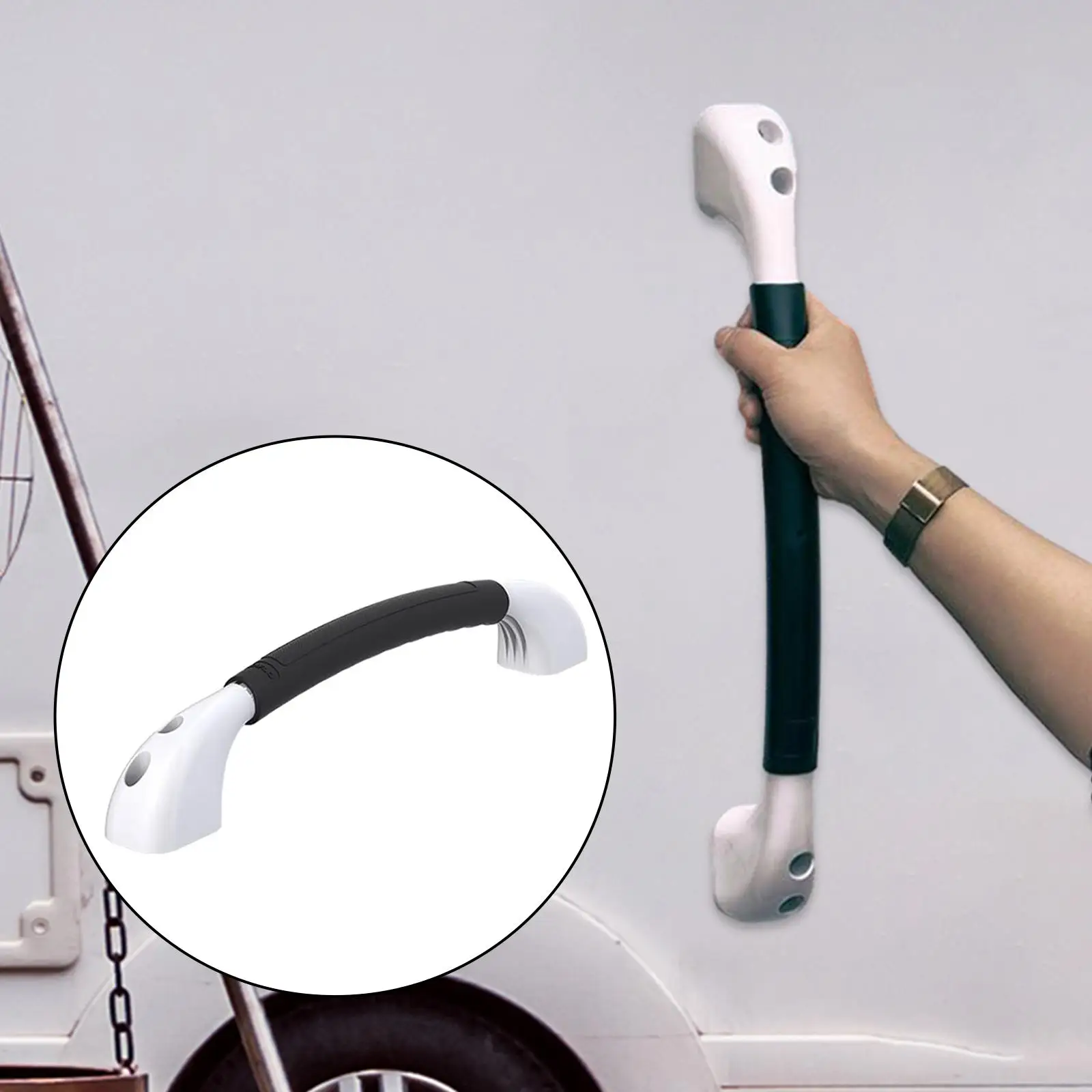 

472mm RV Camper Entry Door Assist Bar for Travel Trailer Wear Resistant Multipurpose Simple Installation Universal Accessories