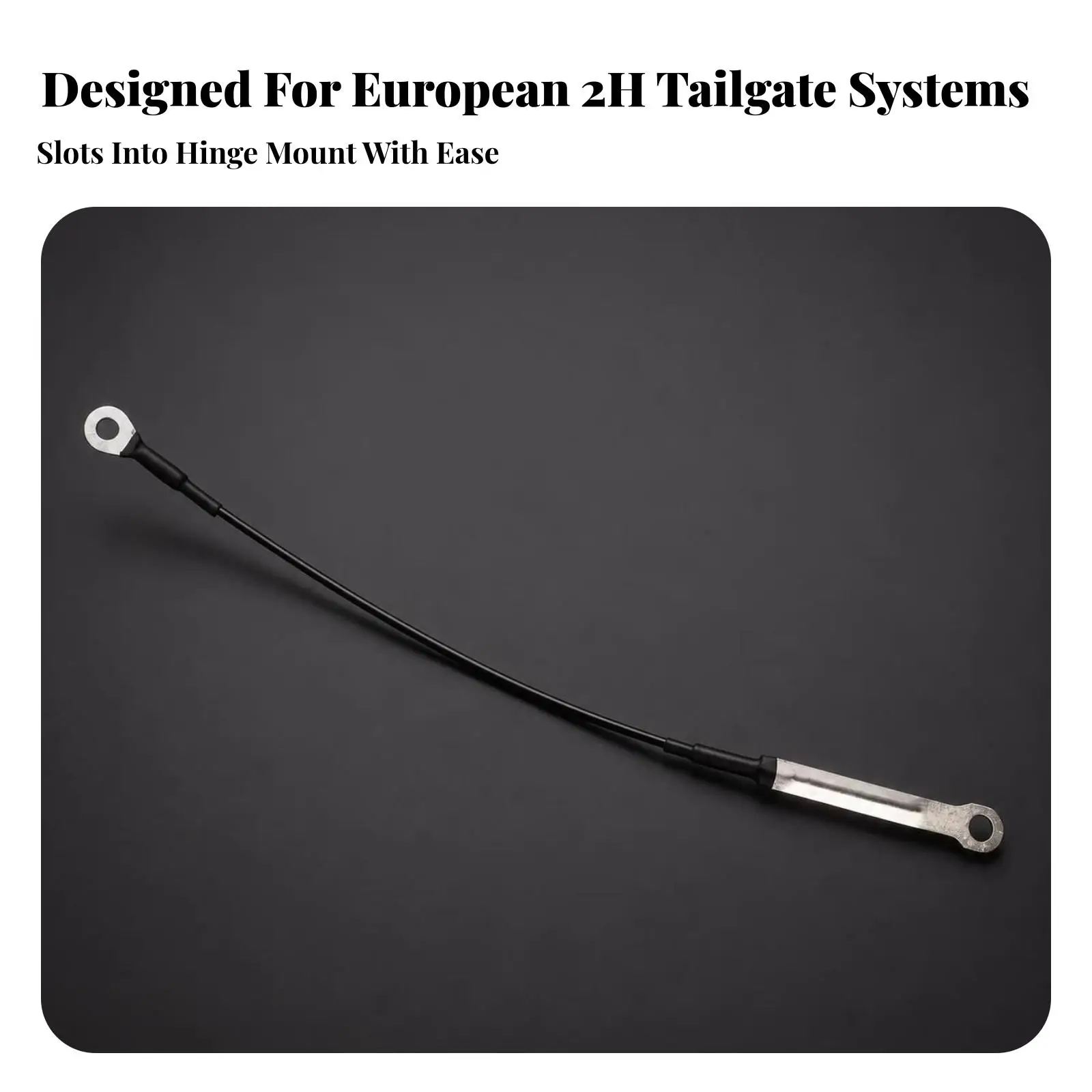 Replacement Tailgate Tether Cable | Circular Mounting Eyelet, Metal End Tabs, Tailgate Support Cable, for Automotive Maintenance