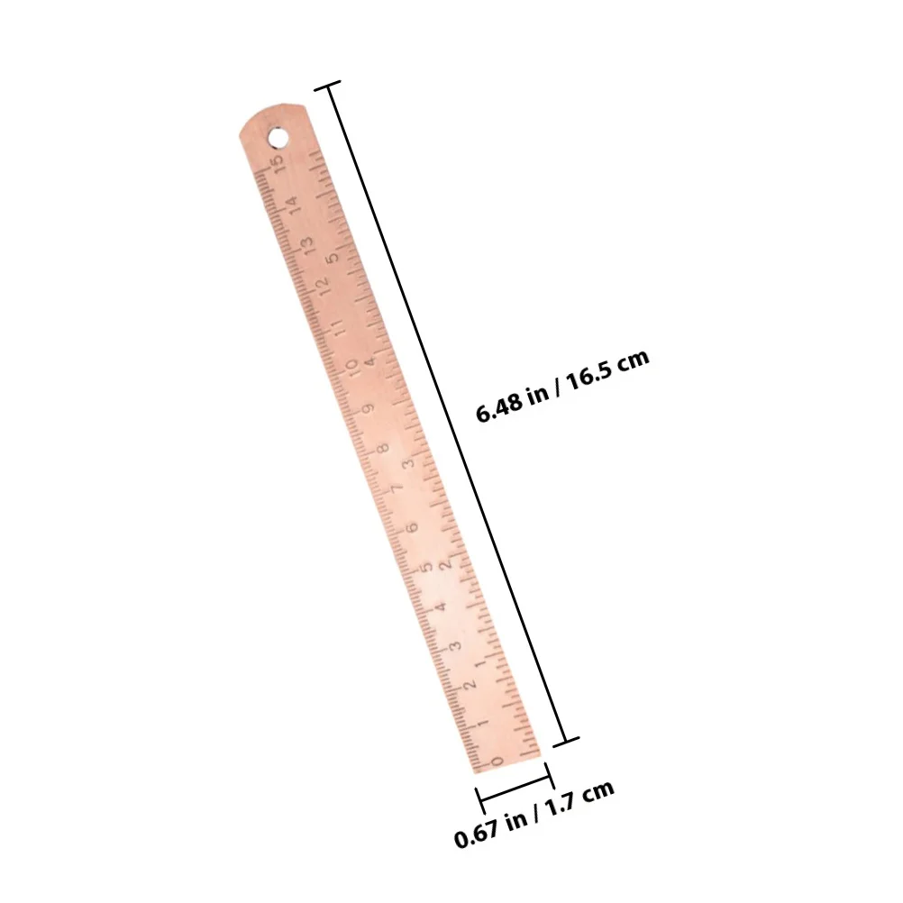 أداة رسم مسطرة مستقيمة نحاسية احترافية مسطرة قياس محمولة للفنانين والمصممين والطلاب والمستلزمات المكتبية #5