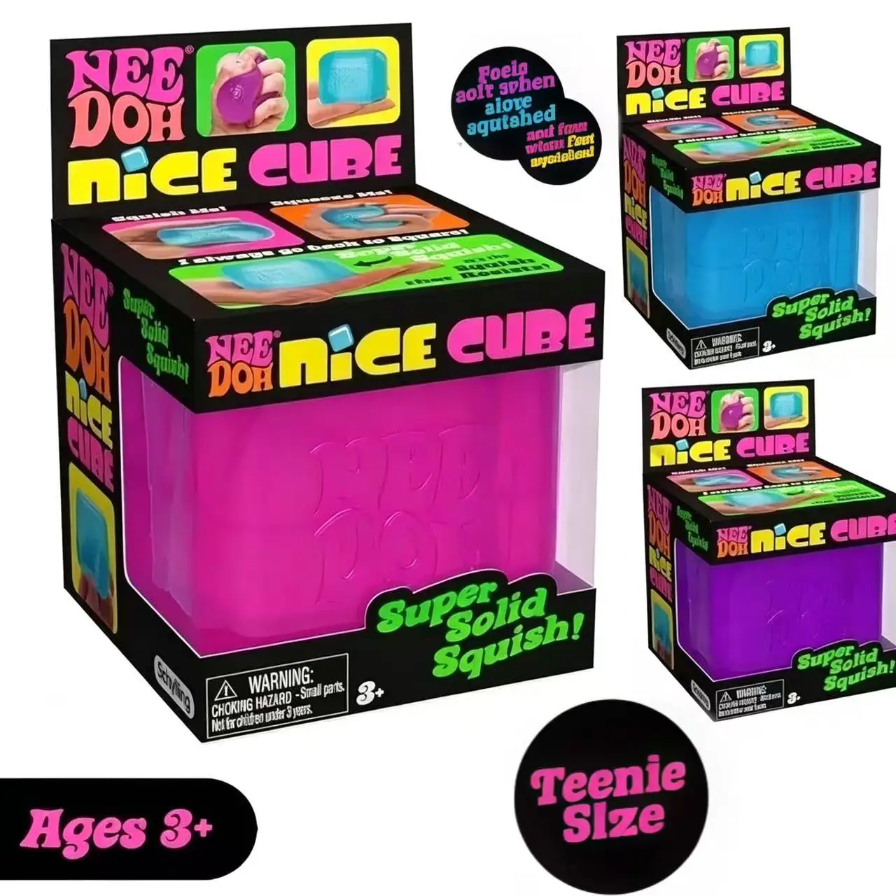 

Schylling Needoh Nice Cube Sensory Fidget Cube Stress Relief Squishy Cube Anti-Anxiety Squeeze Object For Focus ADHD Population