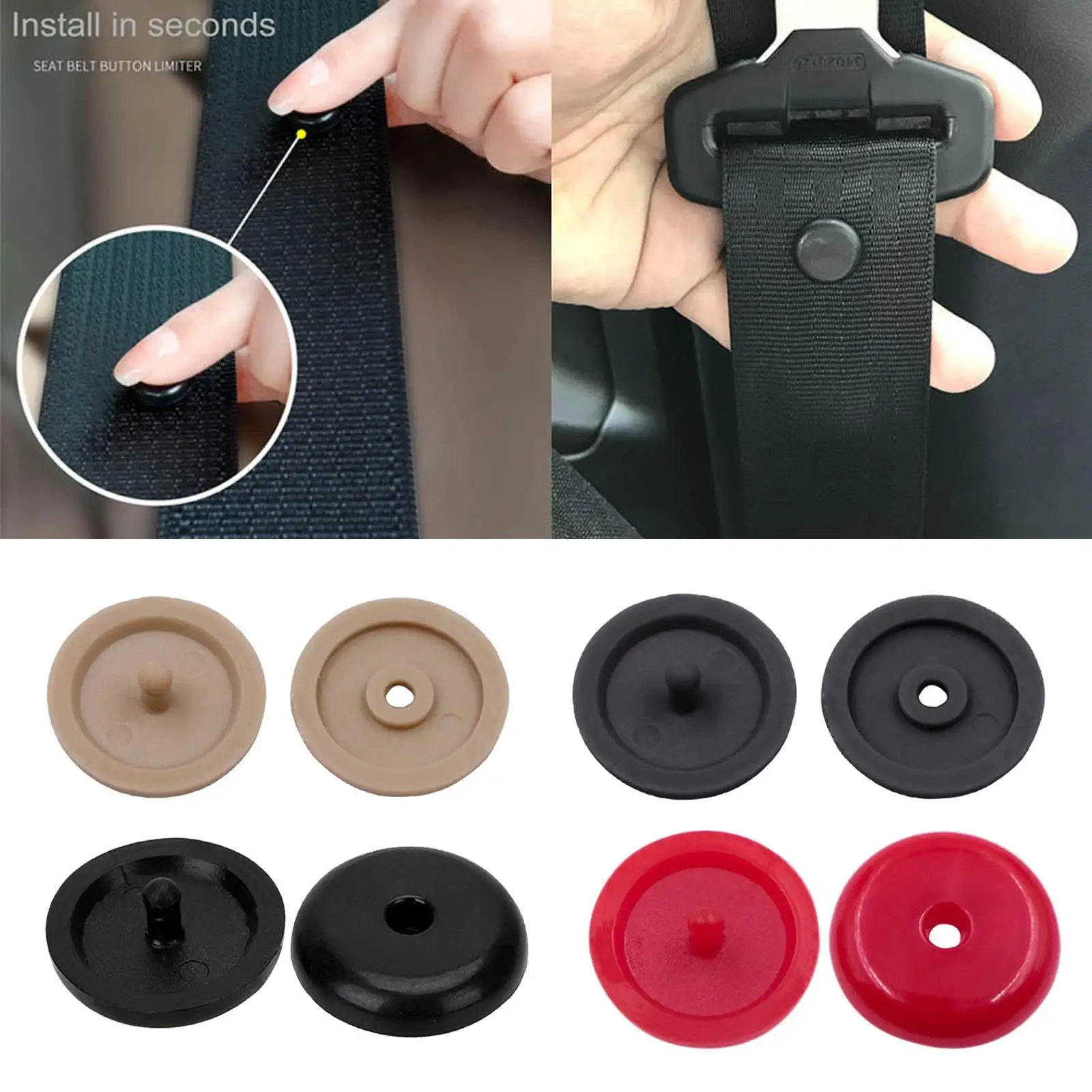 10 pares de botones de tope para cinturón de seguridad, sistema a presión, Clips universales para tope de cinturón