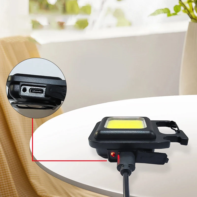 

Mini LED Flashlight Work Light Portable Pocket USB Rechargeable Keychains For Outdoor Camping