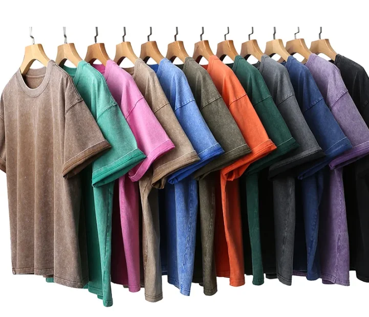 

Water Washed Wax Dyed T-Shirt | 230g Heavy Cotton Oversized Retro Tee