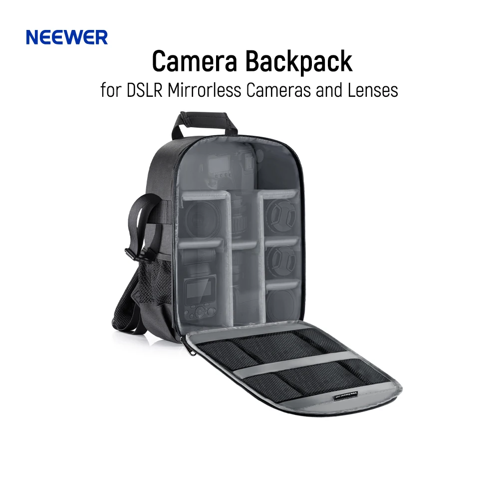 

Neewer Camera Backpack Flexible Partition Padded Bag Shockproof Insert Protection for SLR DSLR Mirrorless Cameras and Lenses