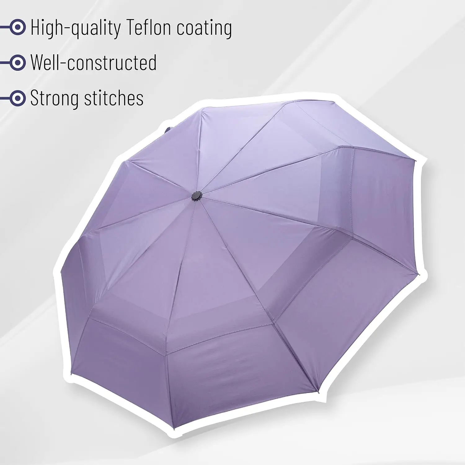 Windproof Travel Umbrella Purple Automatic Umbrellas For Rain Compact Folding Portable Storm Resistant Outdoor Protection