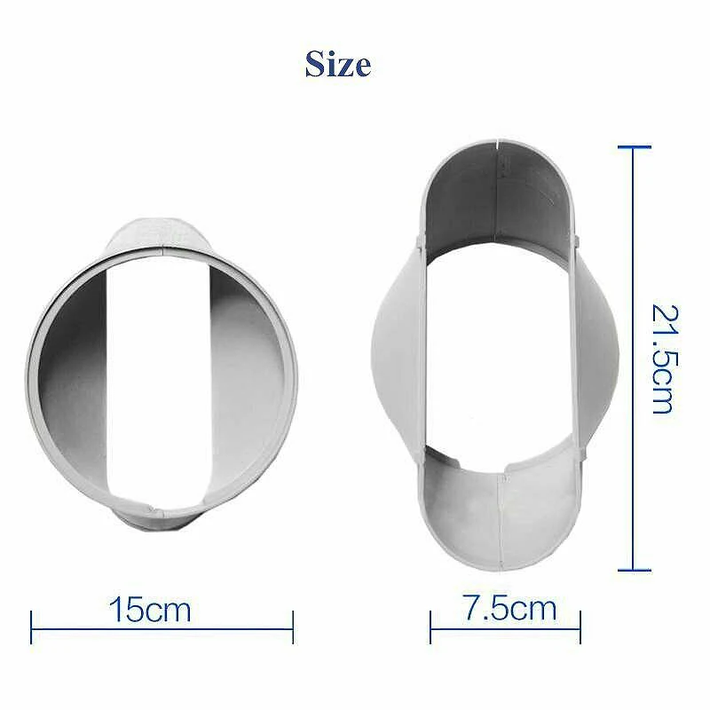 Connecteur petde tuyau de conduit d'accès pour fenêtre de climatiseur portable, buse plate, 15cm