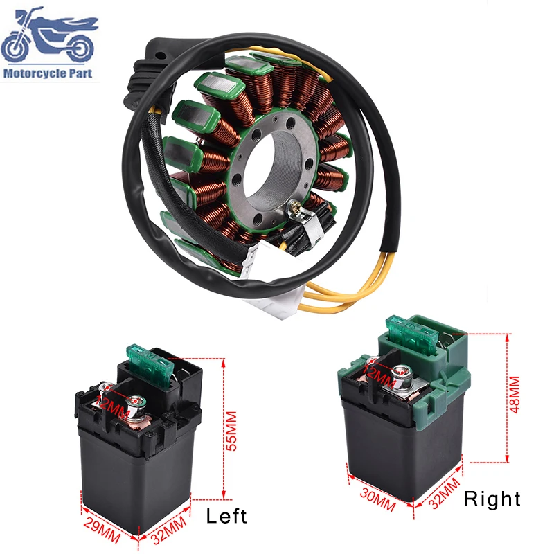 

Motorcycle Generator Magneto Stator Coil and Starter Relay Solenoid Kit For HONDA VFR800 VFR 800 31120-MCW-D01 2002-2009 2008