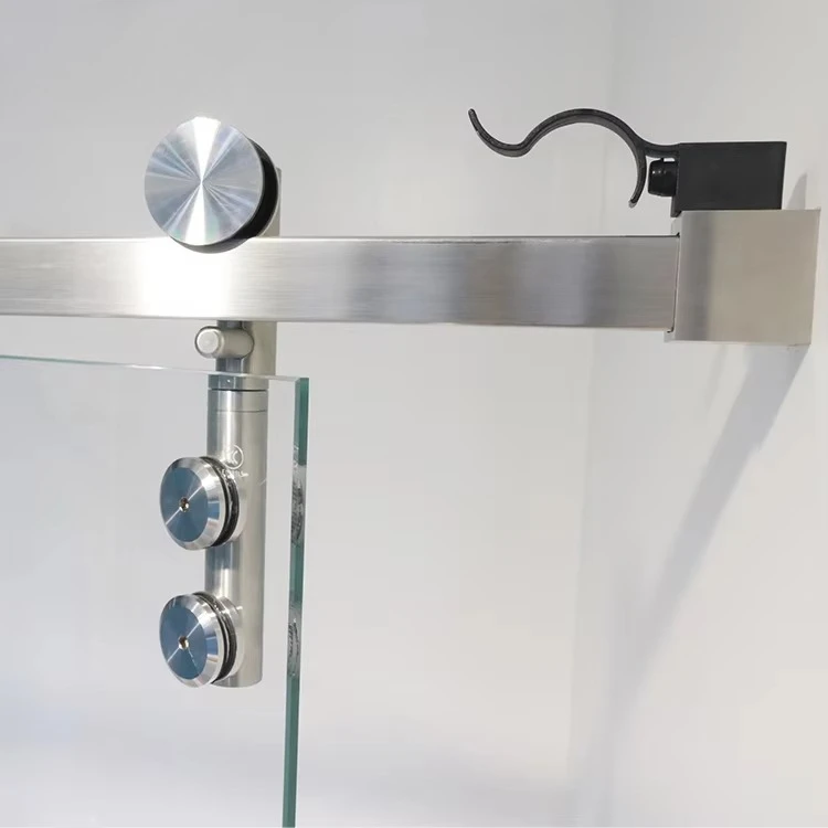 Modern bathroom design frameless sliding corner side glass door system hardware accessories