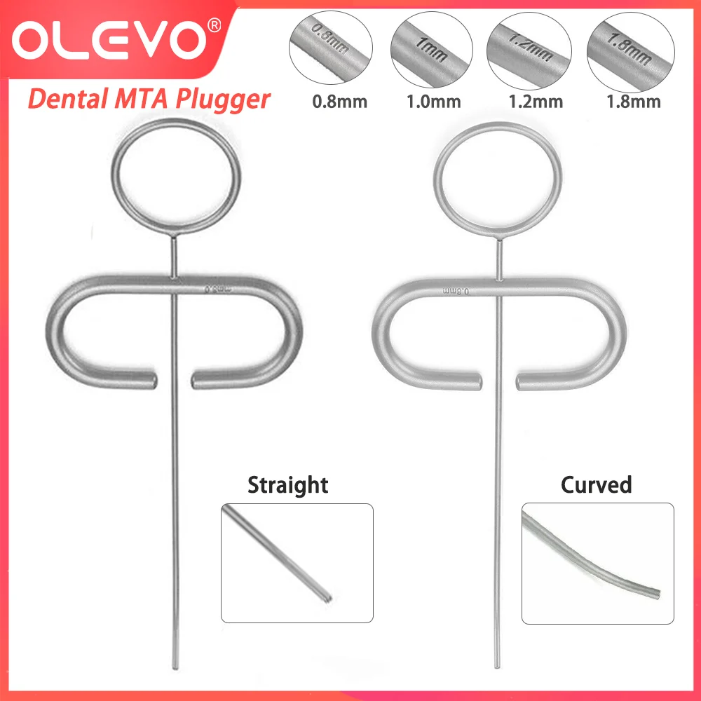 OLEVO 1 Pc Dental Endodontic MTA Plugger Applicator Cement Teeth Filling Syringe Bone Meal Conveyors Straight/Curved Head Tool