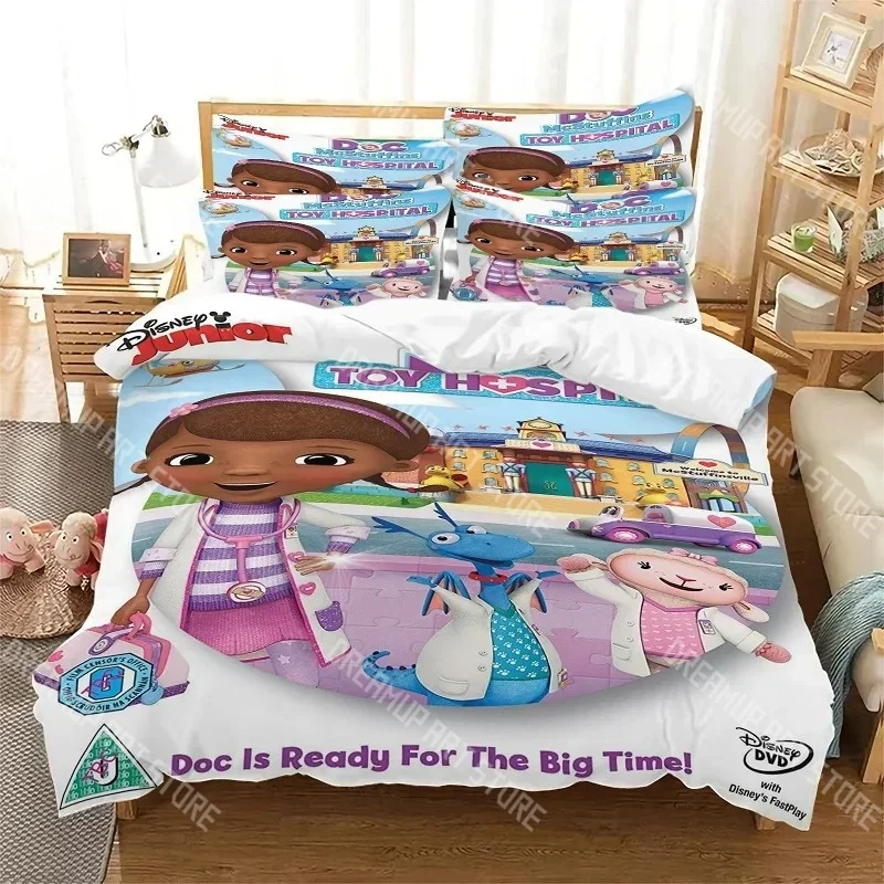 3D Print Junior Doc McStuffins Cartoon Bedding Set Twin Queen King Full Size Duvet Cover Pillowcase Bed boys girls Adult