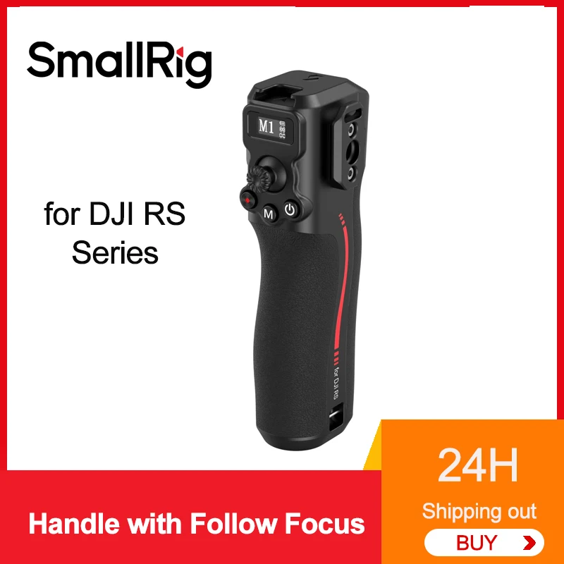 Smallrig Handle with Follow Focus for DJI RS Series Wireless Ergonomic Design for DJI RS 2, RS 3 Pro, RS 4, RS 4 Pro Stabilizer