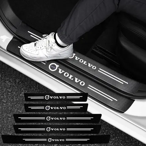 볼보 XC60 V40 V50 XC90 S60 V90 V70 XC40 V60 S90 Olestar AWD S80 용 고품질 탄소 섬유 자동차 도어 씰 보호대 스티커