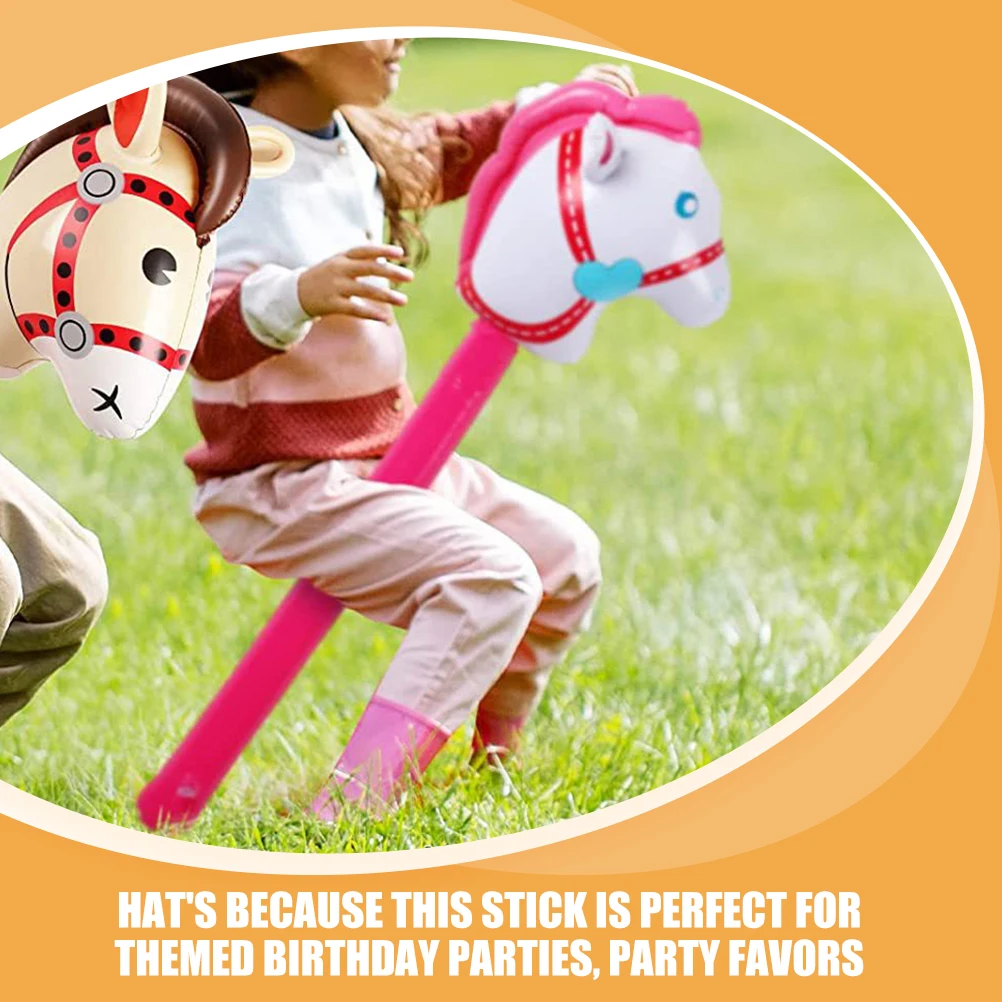 

3 Pcs Inflatable Horse Head Stick Horse-head Cheer Party Decoration Cheering Pvc Balloon