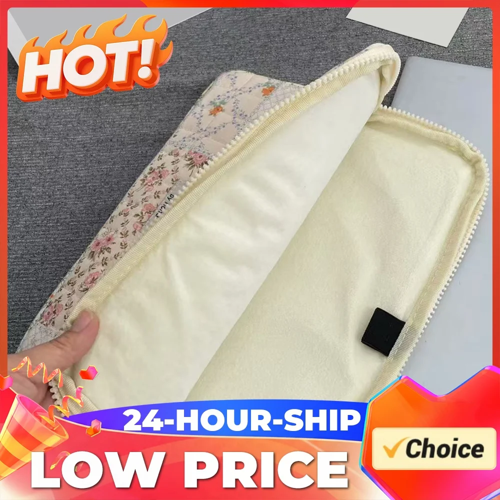 Cotton Sweet Floral Print Tablet Bags Shockproof Minimalist Computer Bag Multiple Sizes Choose From Laptop for iPad Sleeve Case