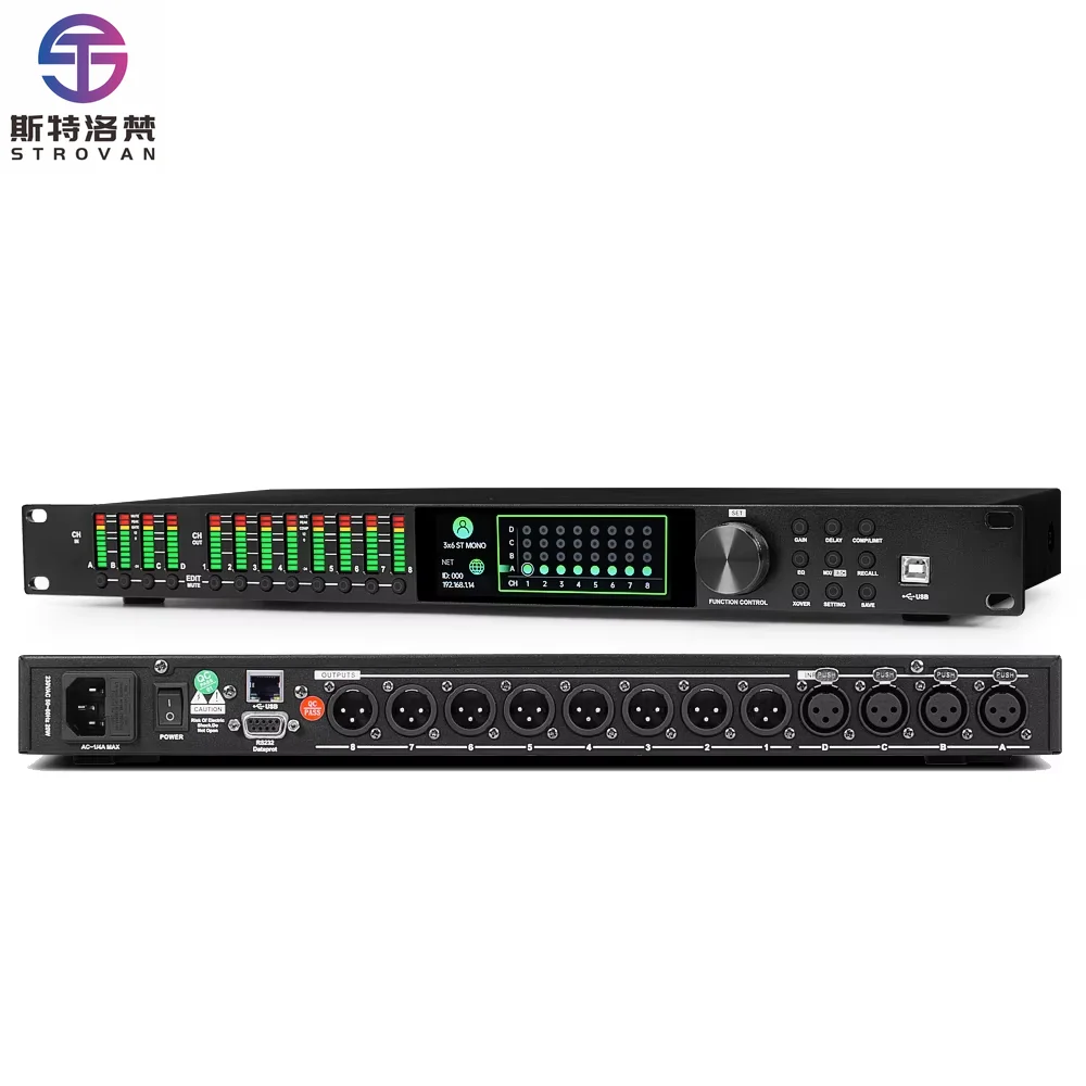Prosesor Speaker 4 Input 8 Output LD448 FIR Digital Speaker Management Crossover Audio Processor untuk Suara DJ Profesional