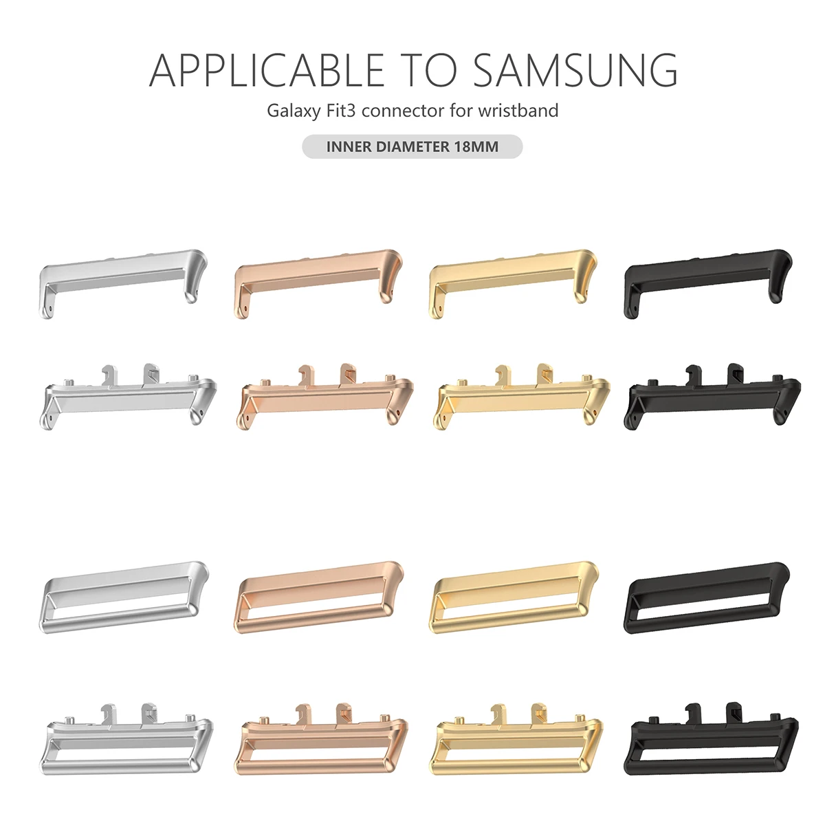 Edelstahl-Adapter für Galaxy Watch Fit 3 Zubehör für Samsung Galaxy Fit 3 Armband Schnellmetallanschluss 20 mm 18 mm – Detail 7