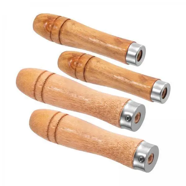2-6pack Wooden File Handles with Metal Ring Hardwood Woodworking Ergonomic Wood
