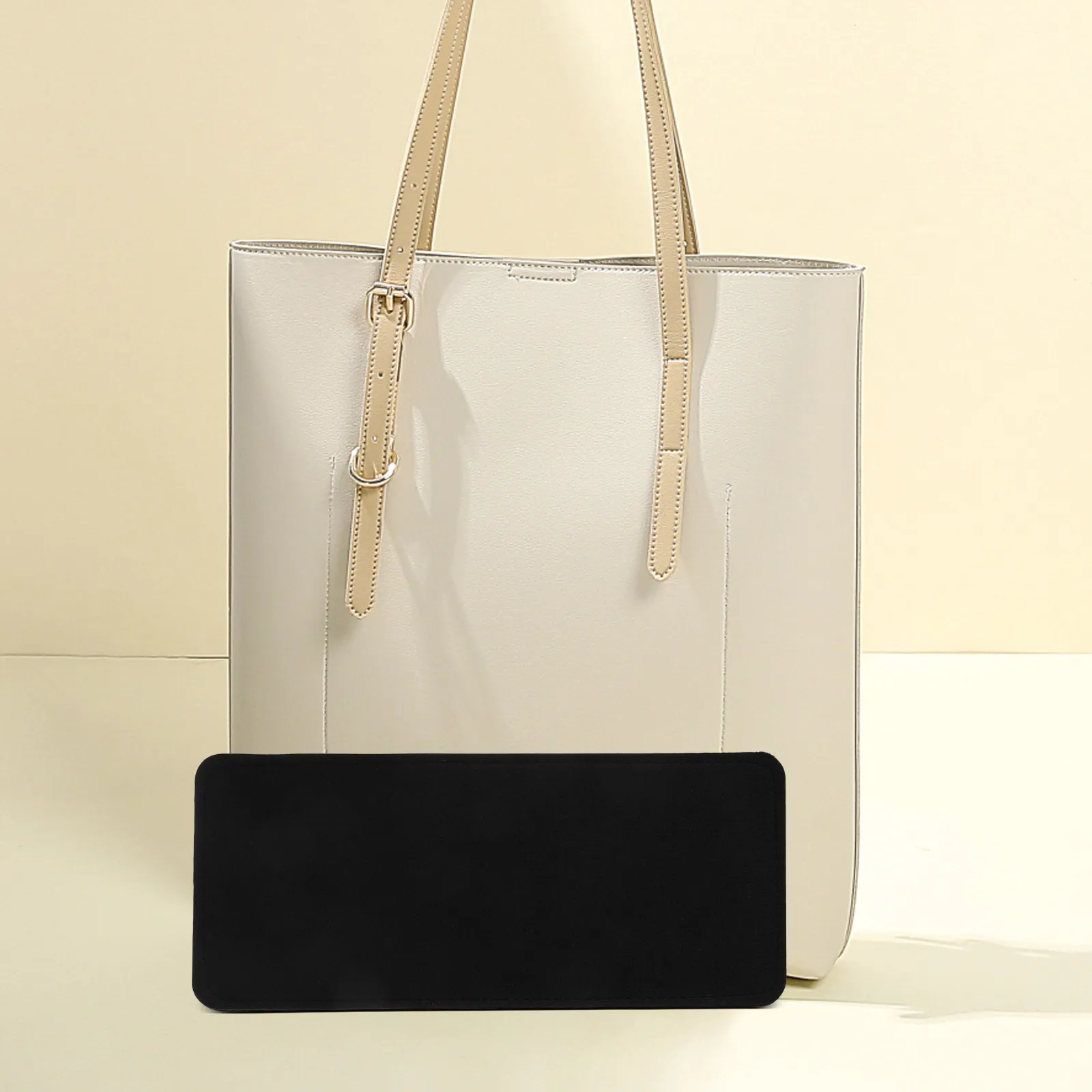 2Pcs Thickened Felt Tote Bag Base Shaper Insert Black Bag Bottom Pad for DIY Purse Making Duffle Organizer Handbag Structure