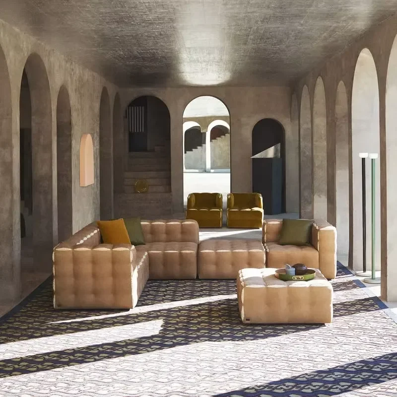 Dega Italy for Sweetheart Chocolate Sofa Italian Accessible Style Modular Sofa Set Combination Fabric